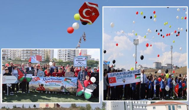 Kastamonu’da uçurtmalar Gazzeli çocuklar için gökyüzüne yükseldi