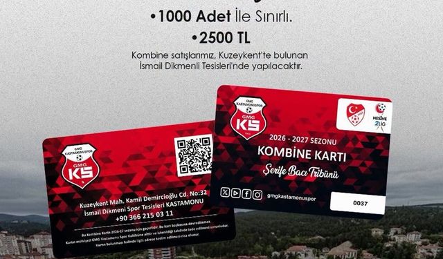 GMG Kastamonuspor’un kombine kartları satışta