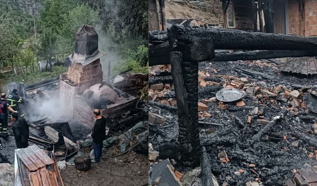 Taşköprü’de gece yarısı alevler yükseldi