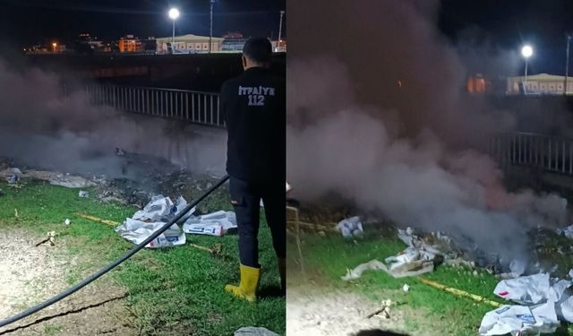 Taşköprü’de çöp yangını paniğe neden oldu
