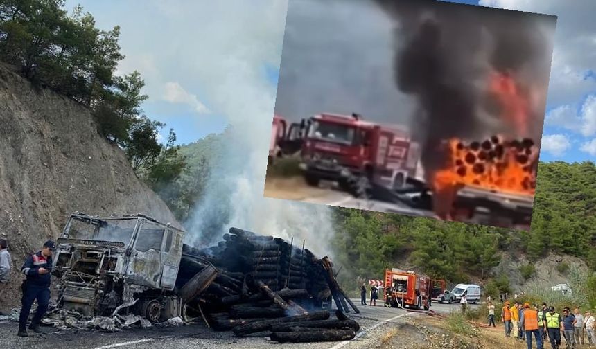 SON DAKİKA: Taşköprülü sürücüye ait TIR alev alev yandı