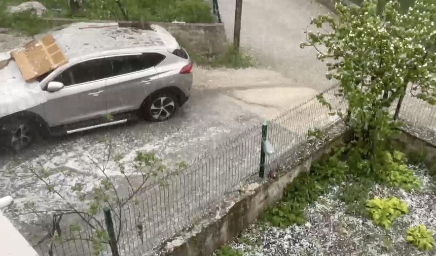 Kastamonu'da dolu, fırtına ve sağanak yağış..! Sağanak, Hanönü'de de etkili oldu (video haber)