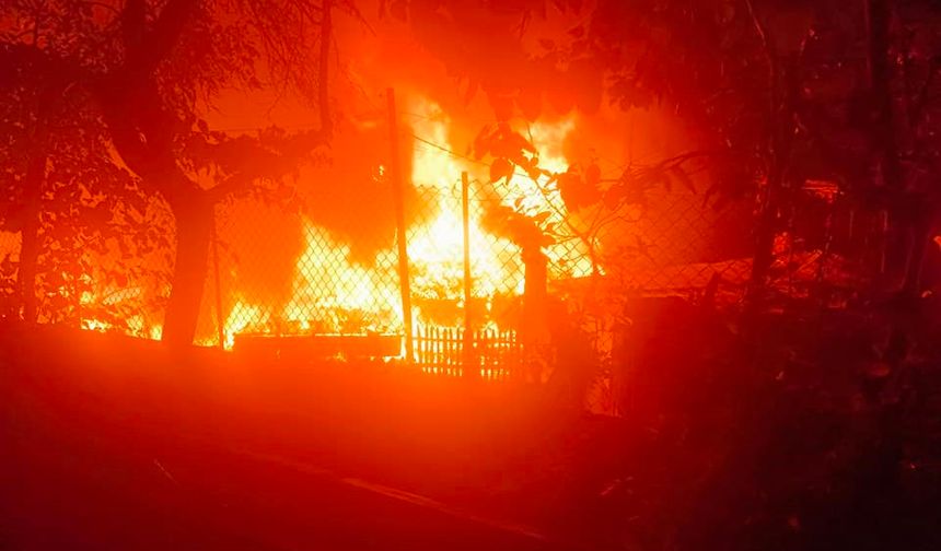 Komşuda 2 ev, 2 ahır, 1 ambar ve 1 mobilya atölyesi yanarak kül oldu