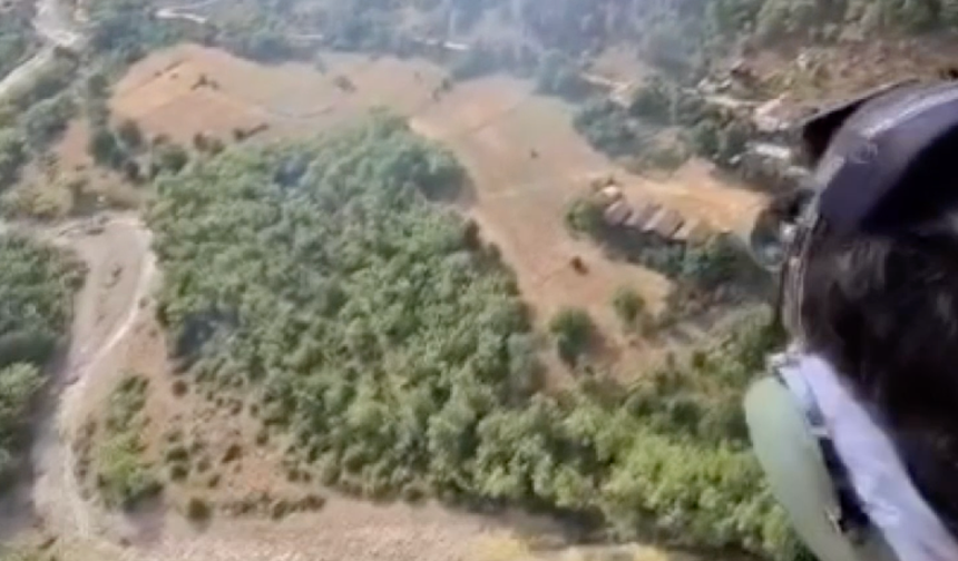 Azdavay yangınına helikopterle müdahale! (videolu haber)