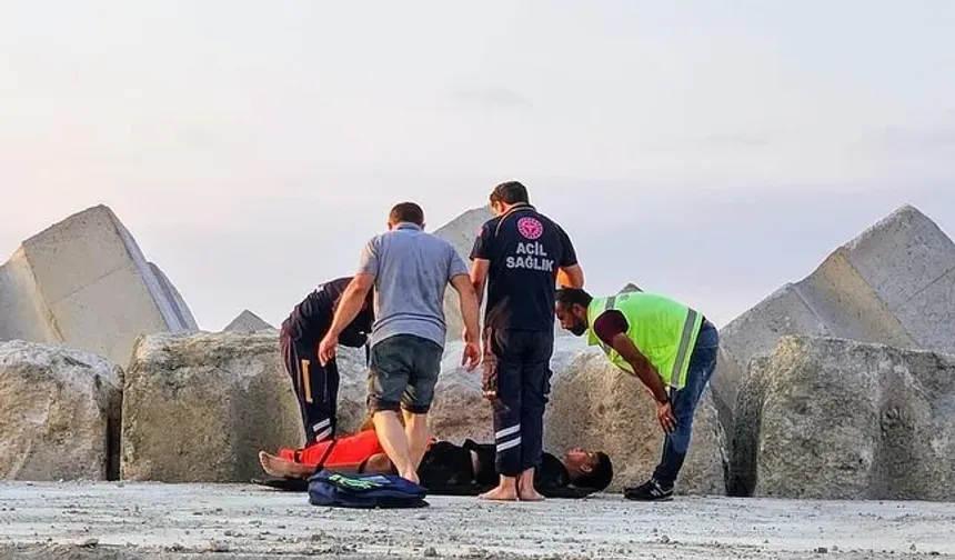 Kastamonu'da balık tutarken denize düştü!