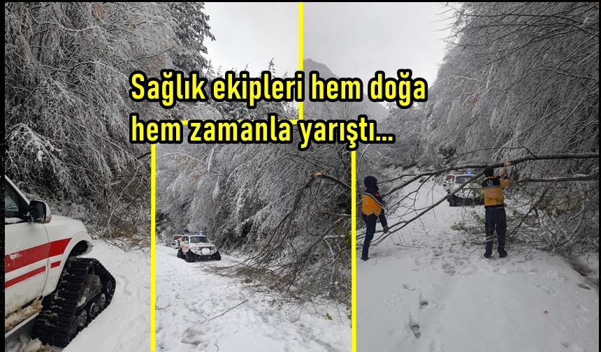 Kastamonu'da acil vaka: Paletli ambulans yola çıktı! Zamanla yarış!