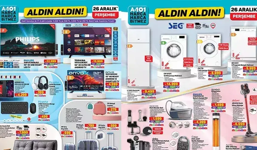 Yılın Son A101 İndirim Fırsatı: A101 Aldın Aldın 26 Aralık 2024 Aktüel Kataloğunda Neler Var?