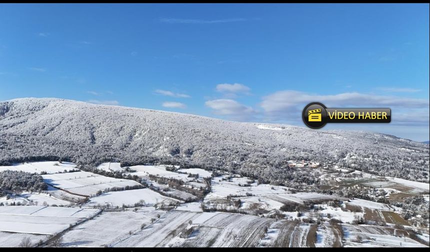 Beyaz gelinliğini giyen Kastamonu, havadan görüntülendi