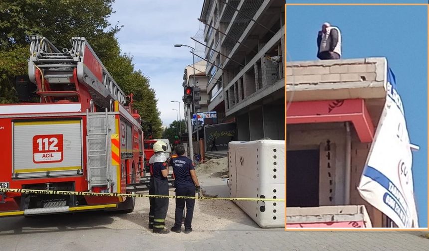 Yine aynı inşaat: Kastamonu'da inşaatın çatısına çıkıp canına kıymak istedi