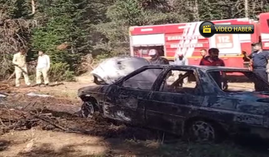Kastamonu’da korkutan yangın: Otomobilde çıkan yangın ormana sıçradı (görüntülü haber)