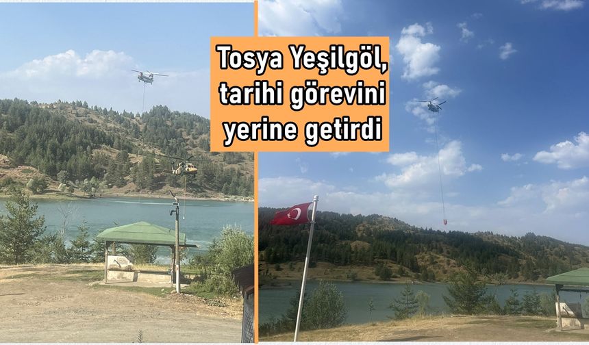 Tosya'da Yeşilgöl, ormana hayat verdi: Helikopterlere can suyu oldu (görüntülü haber)