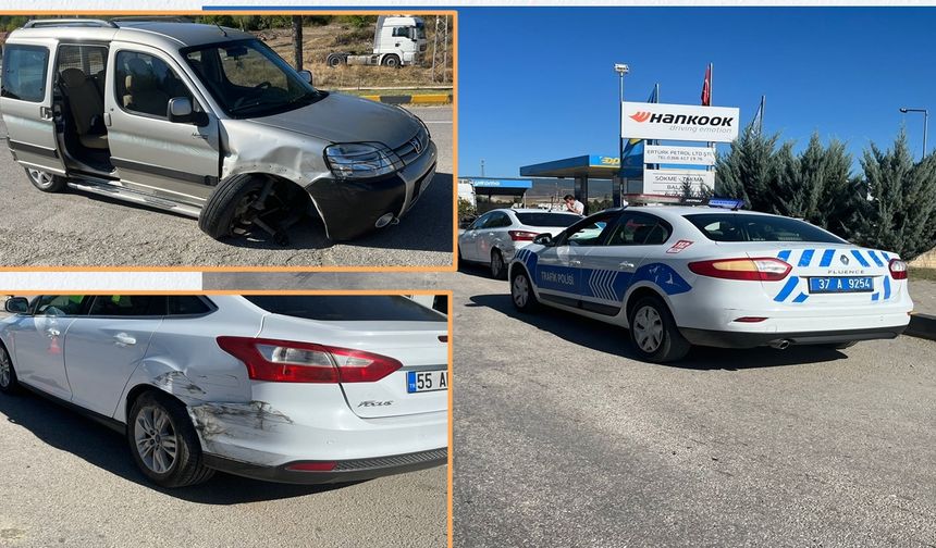 Taşköprü'de trafik kazası: Hafif ticari araç ile otomobil çarpıştı! (görüntülü haber)