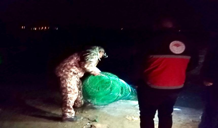 Kastamonu'daki barajda gece denetimi