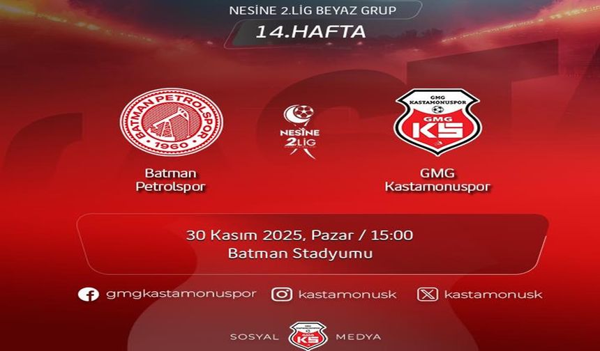 Maç Günü: GMG Kastamonuspor, Batman Deplasmanında