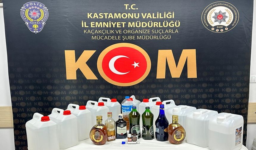 Kastamonu’da Kaçak Alkol Operasyonu: Ekipler Litrelerce Kaçak Ürüne El Koydu