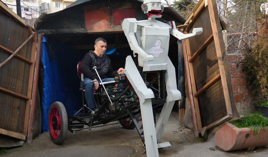 Kastamonu'da hurda malzemelerden robot tasarladı: Yoğun ilgi görüyor