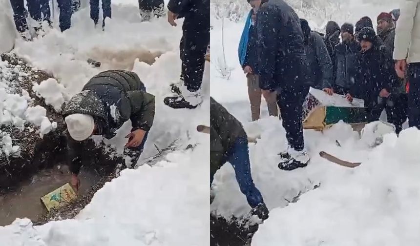 Kar 1 metreyi aştı: Kastamonu’nun ilçesinde cenaze güçlükle defnedildi