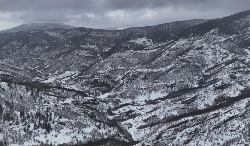 Kastamonu’nun kar manzarası büyüledi: Ormanlar beyaza büründü