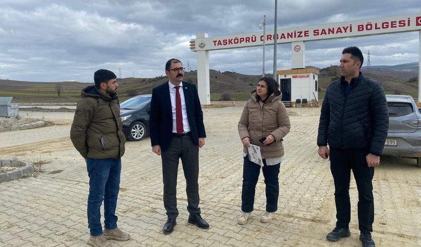 Taşköprü OSB’de çevre düzeni çalışması sürüyor: Kaymakam Demirdağ sahada bilgi aldı