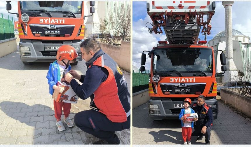 Kastamonu İtfaiyesinden minik gönüllüye unutulmaz sürpriz