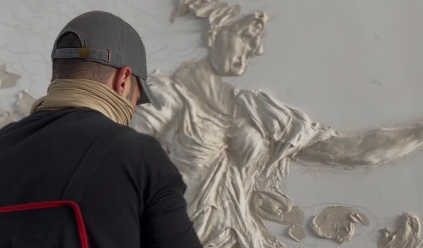 Kastamonulu sanatçının rölyef çalışması büyük ilgi gördü