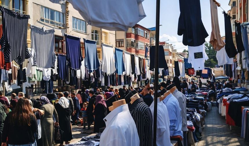 Taşköprü’de bayram öncesi giyim tezgahlarına yoğun ilgi