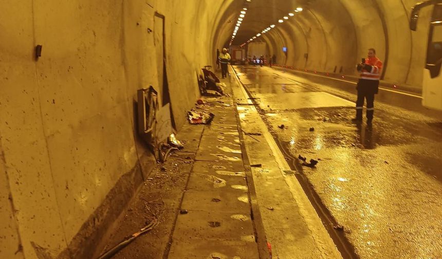 Tünelde feci kaza! İki tır çarpıştı: 1 kişi yaralandı!