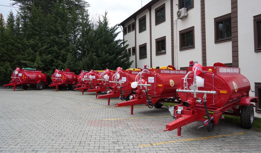 Kastamonu’da köylere yangın için 20 tanker dağıtıldı