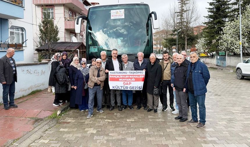 Taşköprü Bahçelievler Mahallesi Muhtarı sözünü tuttu: 45 kişilik kafile GAP Kültür Gezisine çıktı