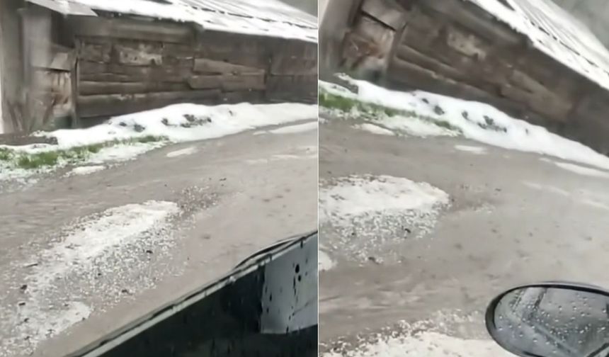 Kastamonu’da aniden bastırdı! Dolu yağışı şaşkına çevirdi