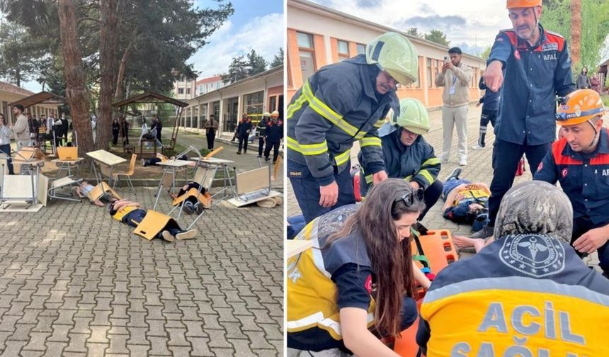 Taşköprü MYO’da gerçeği aratmayan afet tatbikatı