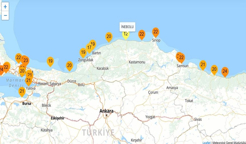 İnebolu’da deniz suyu sıcaklığı rekor düşüşte