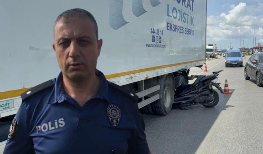 Motosiklet kamyonun tekerleri arasına sıkıştı: Emekli polis hayatını kaybetti