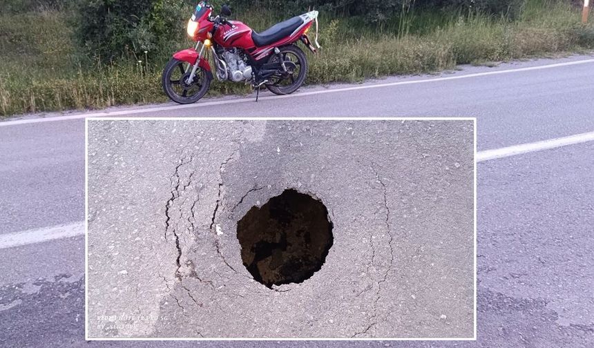 Sürücüler dikkat: Tosya–İskilip yolunda obruk oluştu!