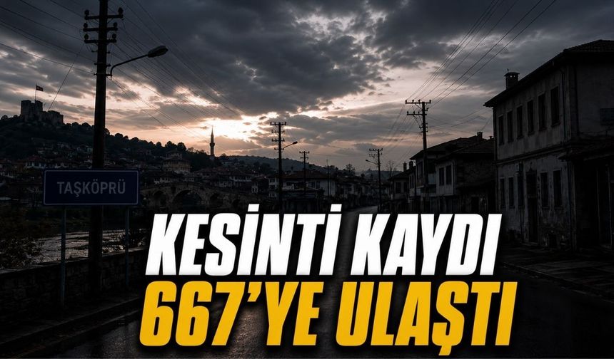 Taşköprü güne elektriksiz başladı: Kesinti kaydı 667’ye ulaştı!