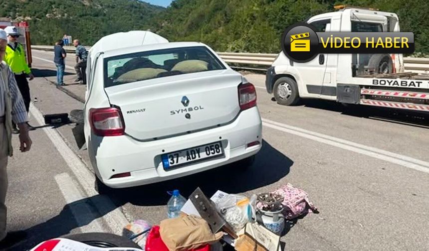 Korku dolu anlar! 1’i Kastamonu plakalı 4 otomobil bir birine girdi: 9 yaralı var