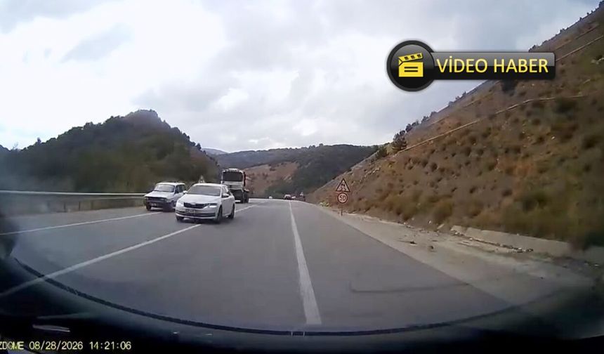 Sinop-Kastamonu karayolunda facia kıl payı atlatıldı!