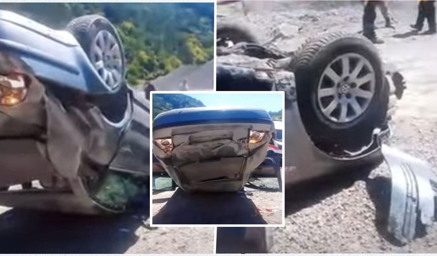 Kastamonu-Ankara yolunda feci kaza: Otomobil takla attı!