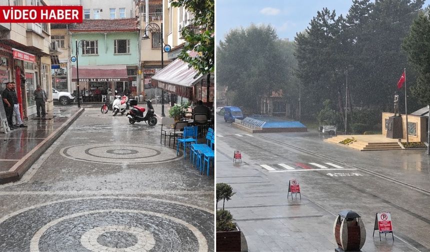Taşköprü’de gökyüzü bir anda karardı, sağanak bastırdı