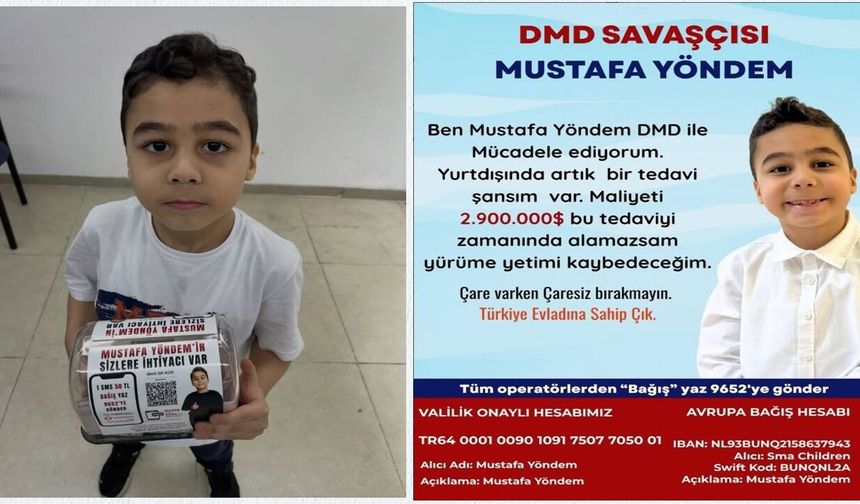 Kastamonu'da DMD ile mücadele eden Mustafa için umut kampanyası