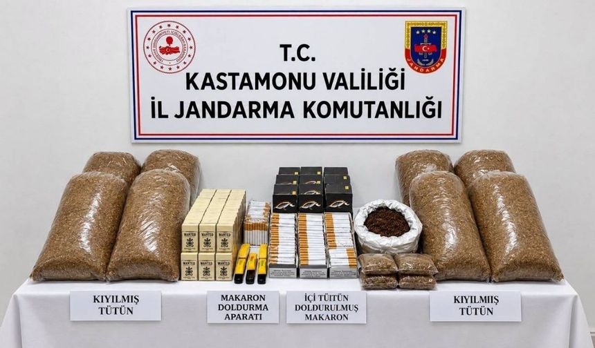 Kastamonu’da iş yerine jandarma baskını: Binlerce makaron ele geçirildi