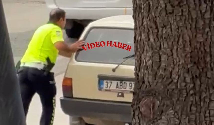 Taşköprü’de trafik polisinin duyarlı davranışı takdir topladı