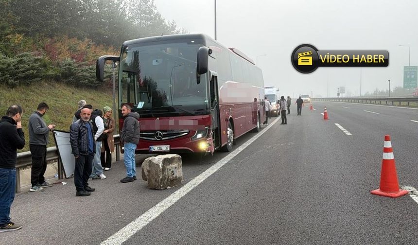 Son dakika: Kastamonu hattında çalışan yolcu otobüsü Bolu'da kaza yaptı