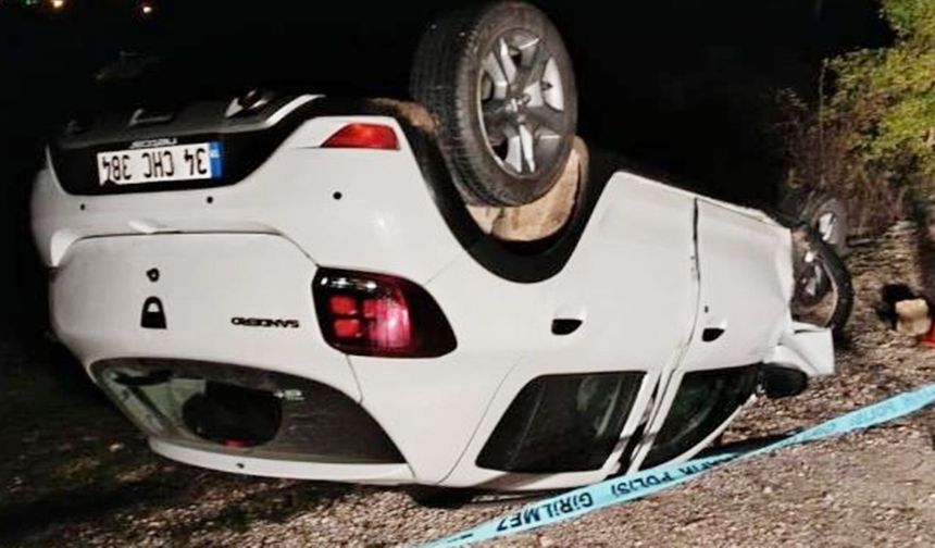 Kastamonu'da korkutan kaza: Otomobil takla attı