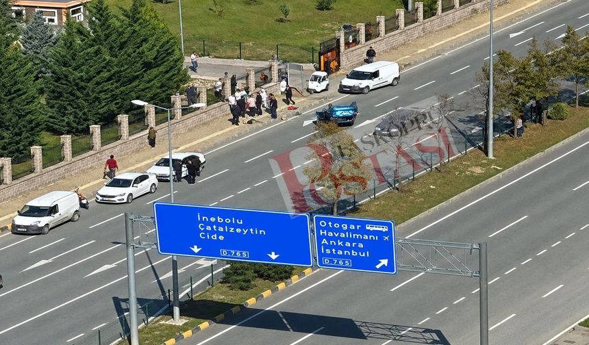 Son dakika: Kastamonu merkezde otomobil takla attı