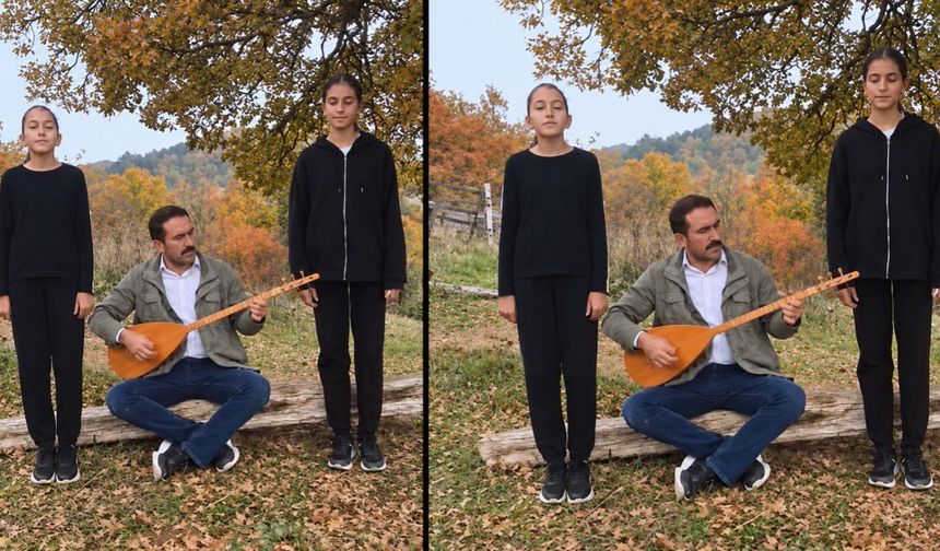 Taşköprü'de baba ve kızlarından Cumhuriyet'e anlamlı armağan