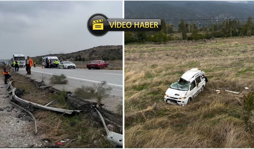 Tosya D100'de korkutan kaza: Karavan tarlaya uçtu