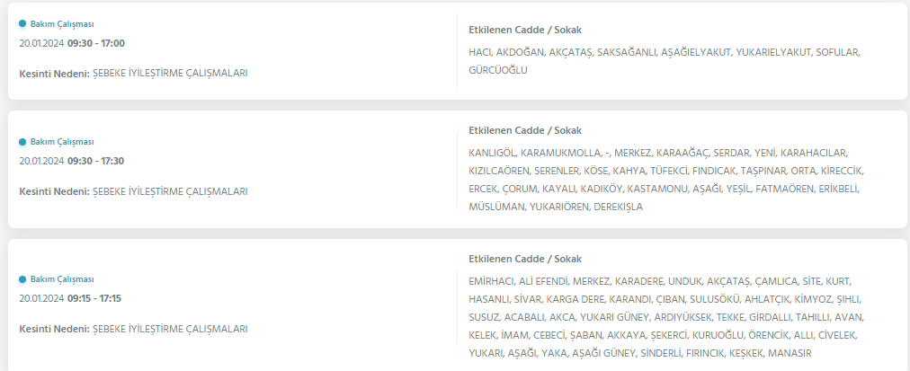 Kastamonu Elektrik Kesintisi-2