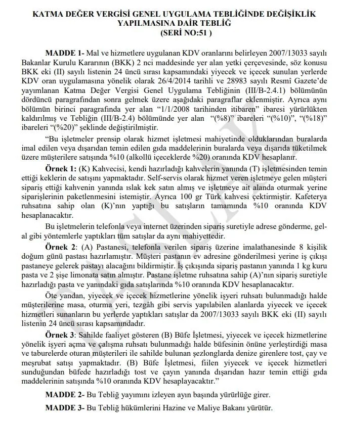 0X0 Hazine Ve Maliye Bakanligindan Yeni Karar Lokanta Ve Kafelerdeki Kdv Oranlarinda Guncelleme 1713276775039