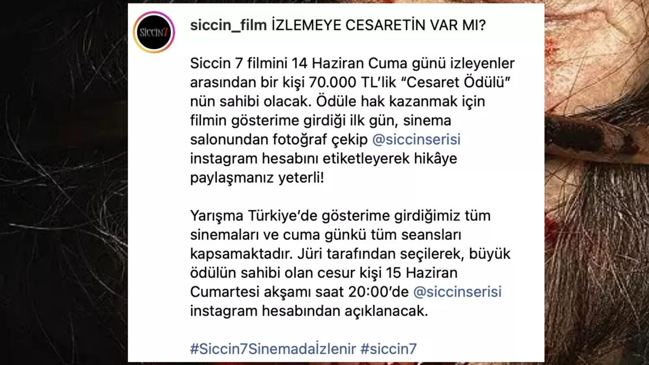 2024 Siccin 7Nin Yapimcisindan Sok Aciklama Filmi Izleyen 1 Kisiye 70 Bin Tllik Cesaret Odulu Verilecek